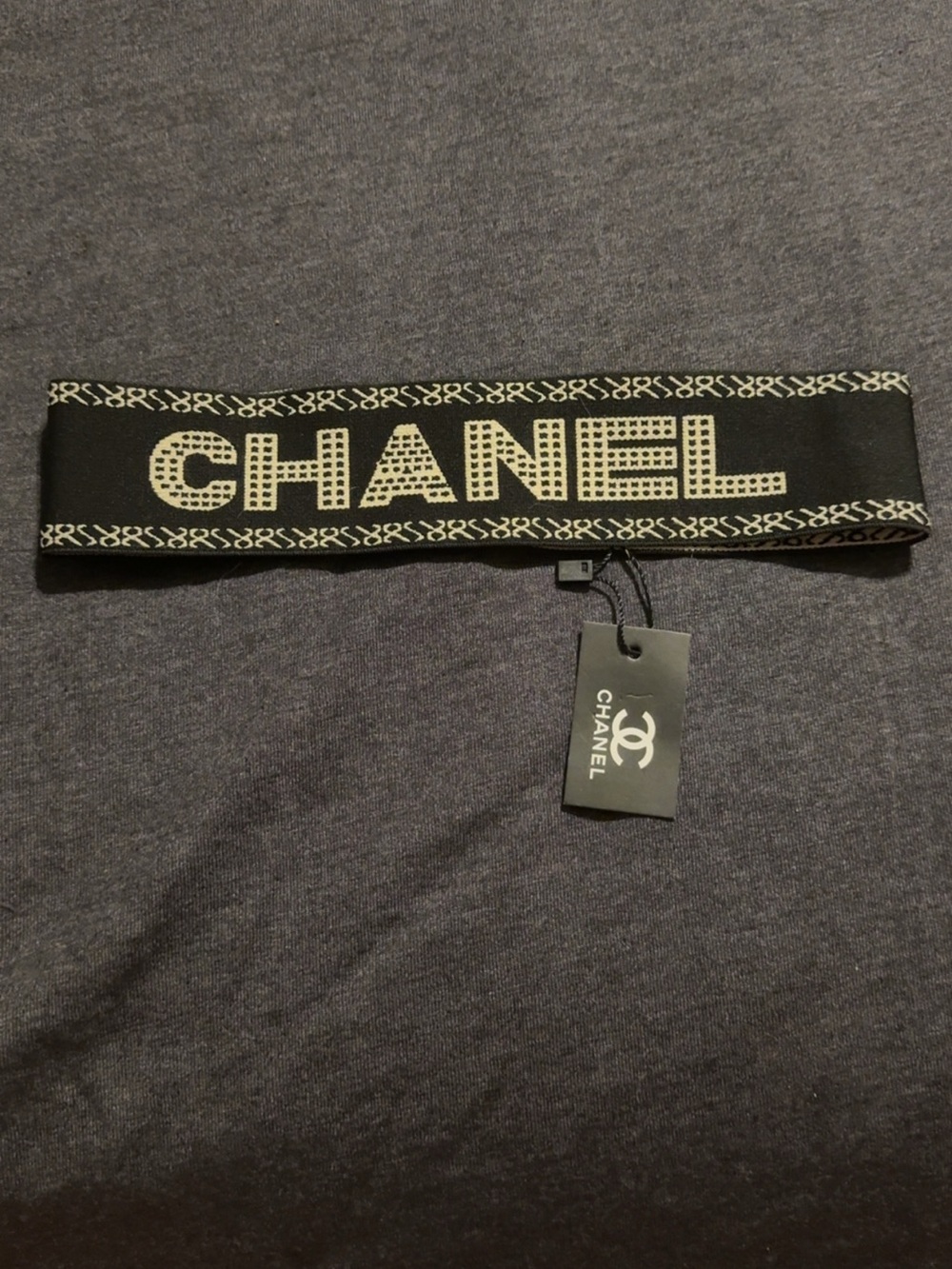 Double CC Black & Cream Logo Headband